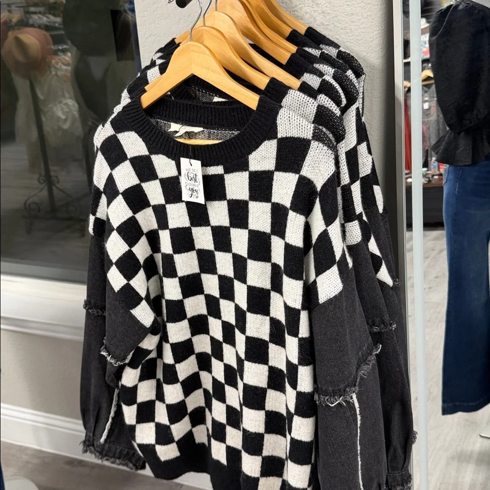 Check & Denim Sweater - Picture 6 of 6